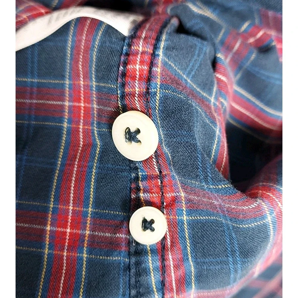 Abercrombie And Fitch Shirt Youth Boys XXL Muscle Button Down Blue Y2K Vintage